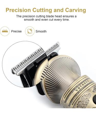 Bestauty 6 in 1 Beard Trimmer Kit for Men - Professional Hair Clipper with T-Blade, Cordless & Rechargeable - Ideal for Nose, Body & Facial Grooming - LED Display & Zero Gapped Design - Golden - Buy Online on SooperMarket.com