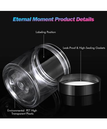 36 Pack 4 oz Clear Plastic Cosmetic Jars with Black Lids - Ideal for Lotion, Cream, Makeup, and Travel Storage - Buy Online on SooperMarket.com