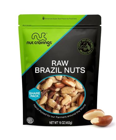 Nut Cravings Raw Brazil Nuts - Unsalted - 1 Lb. (453 grams)