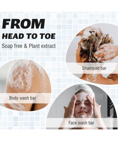 3-in-1 Shampoo Conditioner & Body Wash Bar | Moisturizing pH Balanced Sulfate Free for Men Women & Kids | Travel Friendly 3oz - Buy Online on SooperMarket.com