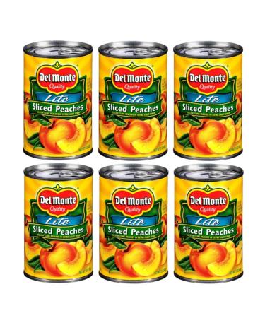 Del Monte, Sliced Peaches Lite, 15 oz, Pack of 6