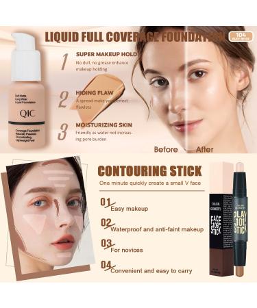 All-in-One Makeup Kit for Women | 12 Colors Eyeshadow Foundation Lipsticks & More - International Shipping - Buy Online on SooperMarket.com