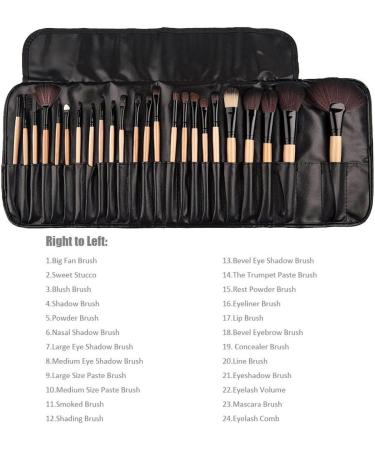 Cadrim 24pcs Professional Makeup Brush Set - Natural Hair Synthetic, Wood Handle - Foundation, Powder, Blush, Eyeshadow, Concealers - Yellow - Buy Online on SooperMarket.com