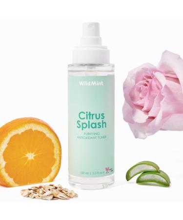 WildMint Citrus Splash Natural Face Toner | Brightening Toner for Sensitive Mature & Damaged Skin | Vitamin C for Dark Spots & Acne Prone Skin | UK Made Vegan & Cruelty-Free Skincare | 100ml