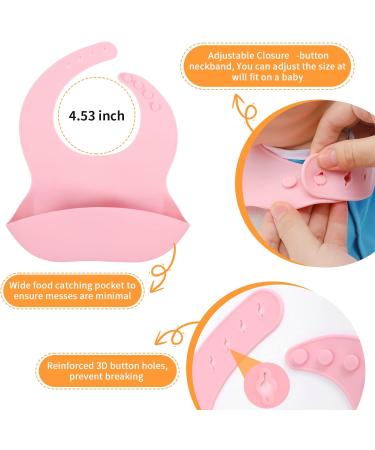 Baby Feeding Set - Silicone Bib, Suction Divided Bowl, Spoon & Fork - Toddler Utensils - Pink (6 Months) | Baby Led Weaning Supplies - Buy Online on SooperMarket.com