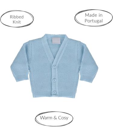 Premature Baby Cardigan | Winter Knitted Ribbed Cardigan for Boys & Girls | 5-8 lb Blue - Buy Online on SooperMarket.com