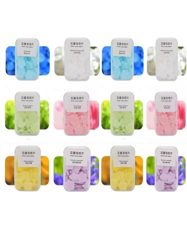12x boxes paper soap soap leaves travel soap petals.