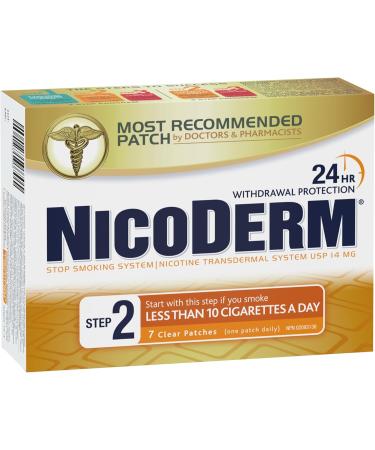 Nicoderm Step 2 Clear Patches Quit Smoking and Smoking Cessation Aid 14 mg of Nicotine/Day 7 Count Step 2 7 Patches - Buy Online on SooperMarket.com