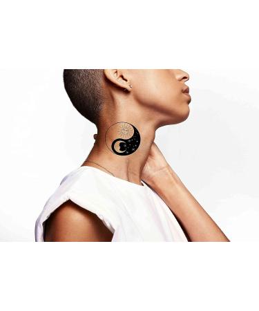 Dope Tattoo 6 Sheets Retro Ying Yang with Sun and Moon Temporary Tattoos for Men and Women - Stars Tattoo Design 3.7 X 3.7 Inch - Buy Online on SooperMarket.com