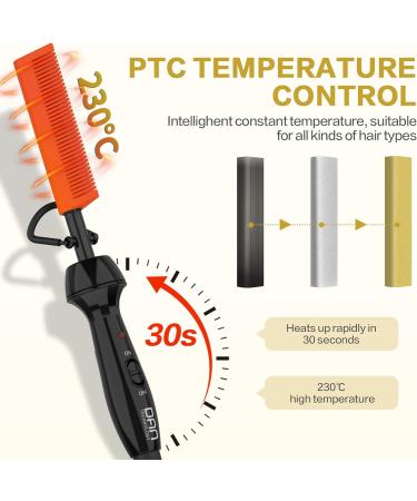 DAN Mini Electric Hot Comb for Wigs & Afro Hair - Anti-Scald Straightening Comb | Ceramic Dual Voltage Hot Comb Hair Straightener in Gold - Buy Online on SooperMarket.com