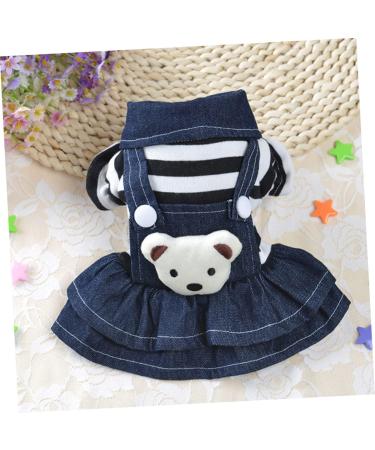Angoily Dog Spring Dresses Dress for Summer Jeans for Girls Pet Apparel Dress with Bow Girls Nightgowns Classy Dress Summer Jeans Spring Dresses for Work Dog Dress Stripe Pet Supplies S As Shown - Buy Online on SooperMarket.com