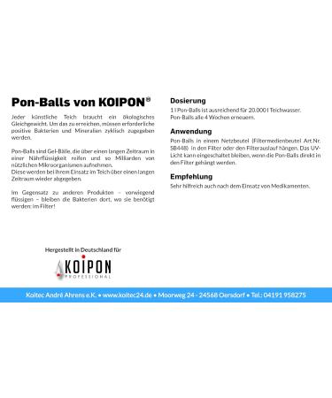 Koipon Pon Balls 2.5L - Nitrifying Bacteria & Microorganisms for Pond Maintenance | Fish Pond & Garden Pond Starter | Filter Bacteria Gel Balls - Buy Online on SooperMarket.com