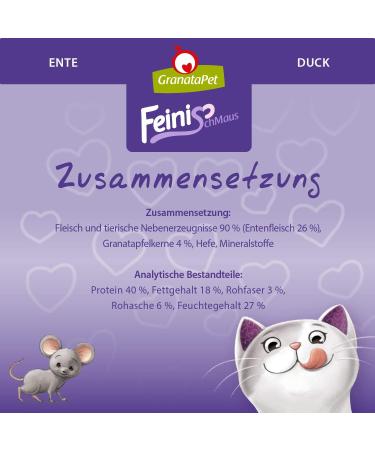 Granaphet Fine Mouse Duck Treats for Cats Grain & Sugar-Free Soft Snacks 100g Pack - Buy Online on SooperMarket.com