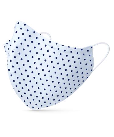 Dance pattern makeshift mask washable 100% cotton for children and adults - nose bracket and filter bag - mouth and nose protection 2 -layer - Oeko -Tex Standard 100 white -black dotted m (1 Pack)