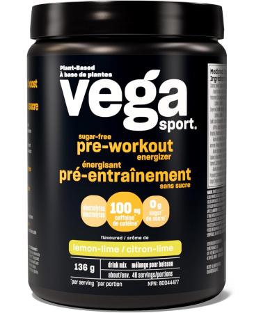 Vega Sport Hydration Electrolyte Powder Lemon Lime (40 Servings) & Sport Sugar Free Pre-Workout Energizer Lemon Lime (40 Servings) Lemon Lime + Powder 40 Servings (Pack of 1) - Buy Online on SooperMarket.com