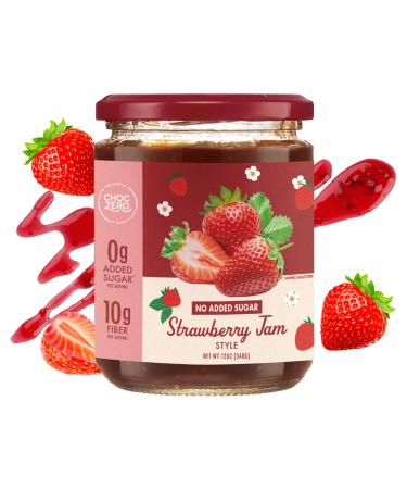 ChocZero's Keto Strawberry Jam Preserves - No Sugar Added, Low Carb, Keto Friendly, Fruit Spread Alternative, Perfect Jelly for Bread, Gluten Free, Naturally Sweetened with Monk Fruit (1 jar, 12 oz)