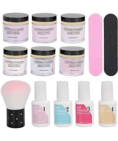 Dip Powder Nail Kit Nail Art Manicure DIY Salon Beginner Extension Kit Nail Dipping Powder Starter Set Nail Art Powder Top Base Coat Gel Dust Brush Manicure Tool Set for Nail K1214 - Buy Online on SooperMarket.com