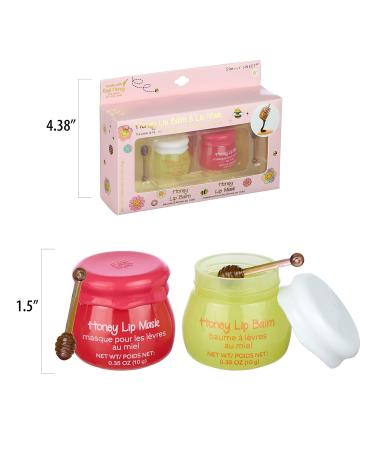 Expressions Honey Lip Balm & Lip Mask Set - 2pc Non-Toxic Lip Care Gift for Girls | Real Honey Jar with Dipper | Moisturizing Lip Gloss - Buy Online on SooperMarket.com