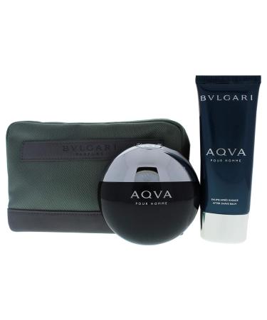 BVLGARI AQVA by BVLGARI 3 PIECE GIFT SET - 3.4 OZ EAU DE TOILETTE SPRAY 3.4 OZ AFTER SHAVE BALM POUCH MEN - Buy Online on SooperMarket.com
