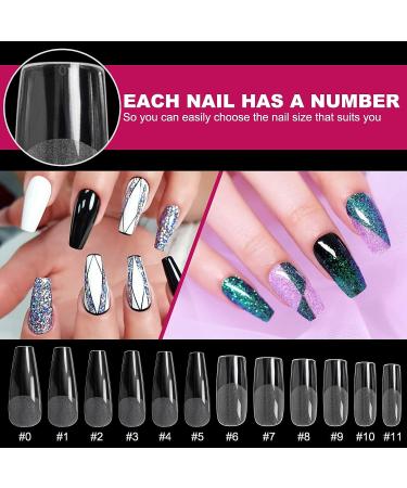 AORAEM 240pcs Acrylic False Nail Tips - Square & Coffin Shapes for DIY Nail Salon - Buy Online on SooperMarket.com