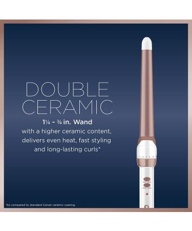 Conair Double Ceramic 1 1/4 to 3/4-inch Curling Wand for Beachy Waves - Buy Online on SooperMarket.com