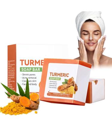 Turmeric Soap Turmeric Brightening Soap Vitamin C Soap Piece Remove Dark Stains Deep Cleansing for Face and Body