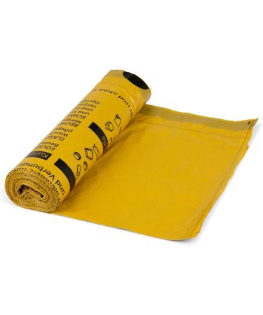 Extra Strong Yellow Recycling Bags 27 | 90 Liters | DSD Compliant | Heavy-Duty Waste Bags - 10 Pack - Buy Online on SooperMarket.com