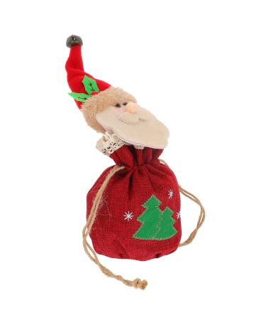 Anneome 1 PC Christmas Candy Bag Wrap Bags Christmas Tote Bags Candy Wrapping Bags Container Drawstring 1 count (Pack of 1) Red