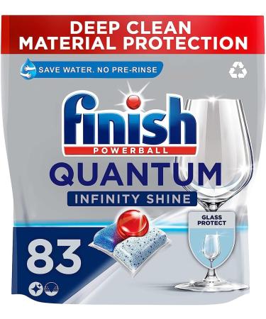 5 x Finish Quantum Infinity Shine Dishwasher Tablets - Dishwasher Tablets for Deep Cleaning Grease Removal Power and Shine - Economy Pack of 83 - Buy Online on SooperMarket.com