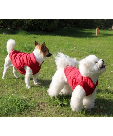 Warm Fleece Lined Dog Jacket - Windproof & Soft Winter Vest for XS Dogs (Red) - Joydaog - Buy Online on SooperMarket.com