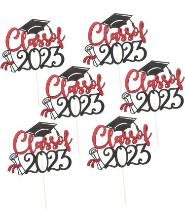 Warmhm 12 Pcs 2023 Graduation Arrangements Mw Graduation Party Cake Topper Graduation Dessert Toppers Graduation Picks Decor Ornament Grad Party Cupcake Topper Cake Supplies Paper Cup Red - Buy Online on SooperMarket.com