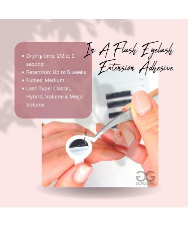 GladGirl False Eyelash Extension Glue - Fast-Dry 5ml Retention Up to 5 Weeks | Ideal for Classic Hybrid Volume & Mega Volume Lashes - Buy Online on SooperMarket.com