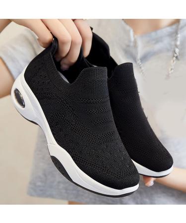 Rytejfes Women's White Waterproof Wedge Heel Sneakers | Stylish Lace-Up & Slip-On Options in Blue & Black (Size 38 EU) - Buy Online on SooperMarket.com