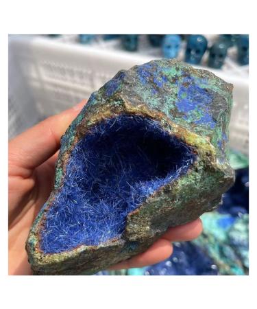 Natural Azurite Raw Gemstone Needle Cluster Malachite Geode Crystal Specimen Reiki Stone Collectible 1pc Stone Collection 400-500g