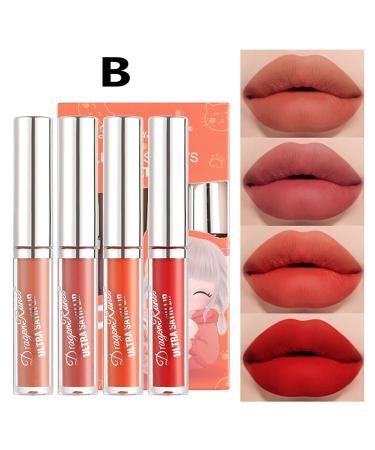 4 Colors Professional Matt Lip Balm - Waterproof Durable Lipstick & Gloss - Beauty Makeup #02 - Buy Online on SooperMarket.com