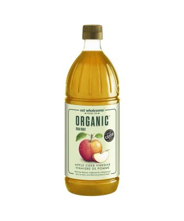 Eat Wholesome Organic Raw Apple Cider Vinegar Unfiltered with The Mother 1L ACV Carbon Neutral Bottle 1L