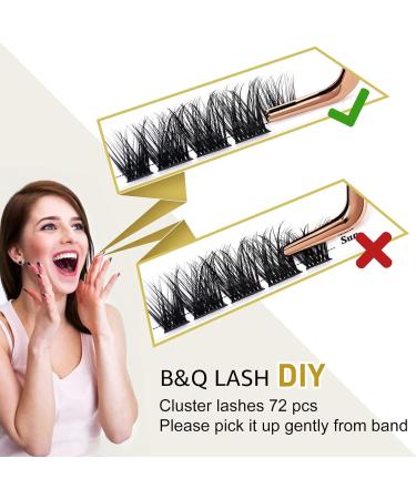 D-MIX B23 Cluster Lashes 72 Clusters - Natural DIY Soft Fluffy Eyelash Extensions | D Curl Individual Lash Clusters for Professional Results - Buy Online on SooperMarket.com