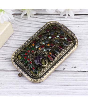 Leorx Antique Peacock Compact Mirror - Double Sided Metal Makeup Mirror for Women - Buy Online on SooperMarket.com