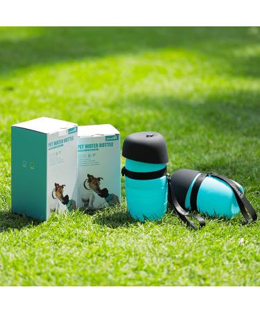 Pecute Dog Water Bottle (17oz/22oz) 2-in-1 Portable with Foldable Bowl | Leak-Proof Dispenser for Outdoor Walking, Hiking | Food-Grade Silicon, Blue - Buy Online on SooperMarket.com