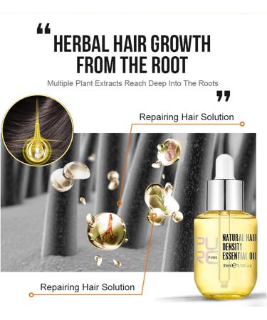 Natural Hair Density Essential Oil Hair Regrowth Essential Oil Natural Hair Growth Oil Hair Growth Serum Anti Hair Loss Serum for Thinning Hair 35ml - Buy Online on SooperMarket.com