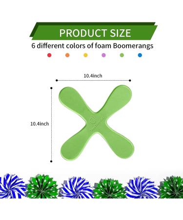 6 Piece 10 Foam Boomerang Set for Kids and Adults - Soft and Safe Indoor/Outdoor Toy - Buy Online on SooperMarket.com