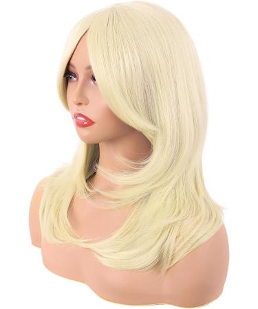 MapofBeauty 20 Long Layered Synthetic Hair Wig with Bangs - Light Blonde - Buy Online on SooperMarket.com