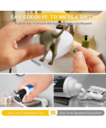Toothpaste Attachment Set - 2 Funny Squeeze Figures for Dogs | Ideal Gift for Men & Women (Black & Brown) - Buy Online on SooperMarket.com