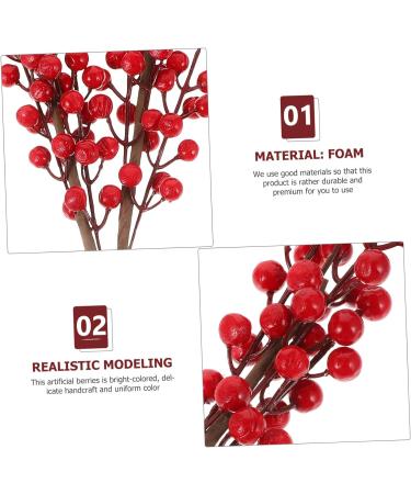 HOMSFOU 8 Pcs Christmas Red Fruit Christmas Wreath Stems Berries for Christmas Tree Photography Props Christmas Tree Berry Decoration Floral Red Berry Acacia Beans Foam High Simulation Redx2pcs 50X6cmx2pcs - Buy Online on SooperMarket.com
