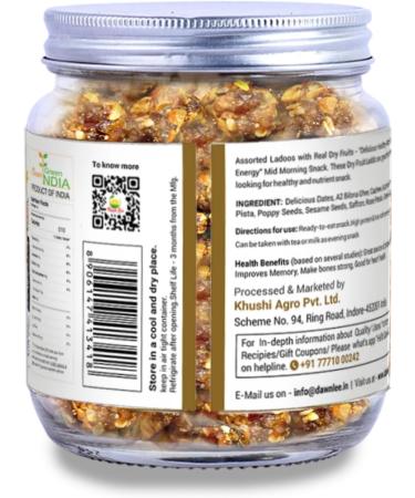 Dawn Lee Assorted Dry Fruits Laddu- Sugar Free - Healthy Laddoo- Gluten Free- No Preservatives- Dryfruit Ladoo- Homemade Indian Sweets -Natural- Mamra Almond Desi Khand A2 Bilona Ghee -200 GM - Buy Online on SooperMarket.com