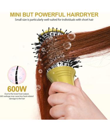 Travel Blow Dryer Brush - Dual Voltage Compact Mini Hot Air Brush for Portable Styling | 2-Inch One Step Hair Dryer & Volumizer - Buy Online on SooperMarket.com