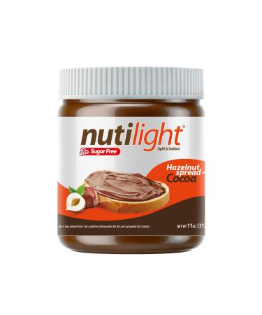 Nutilight Sugar Free/No sugar Added Hazelnut Spread Keto and Diabetic Friendly Low Net Carb Non-GMO Naturally Sweetened with Stevia. (2 Jars 11 oz Dark Hazelnut)