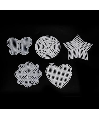 Mironey Mesh Plastic Canvas Kits - 25 Pieces, 5 Shapes - Blank Mesh Sheets for Embroidery, Craft Knitting Tools - Round, Flower, Butterfly, Star, Heart - Buy Online on SooperMarket.com