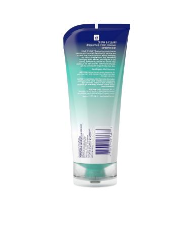 Clean & Clear Deep Action Cream Facial Cleanser for Sensitive Skin - 6.5 oz | Gentle & Effective Acne Treatment - Buy Online on SooperMarket.com