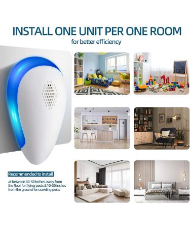 MOVEPEST Ultrasonic Pest Repeller 6 Pack - Indoor Pest Repellent for Mosquito, Mice, Roach, Spider - Dual Chip Technology for Effective Pest Control in Home, Office, and Warehouse - Buy Online on SooperMarket.com